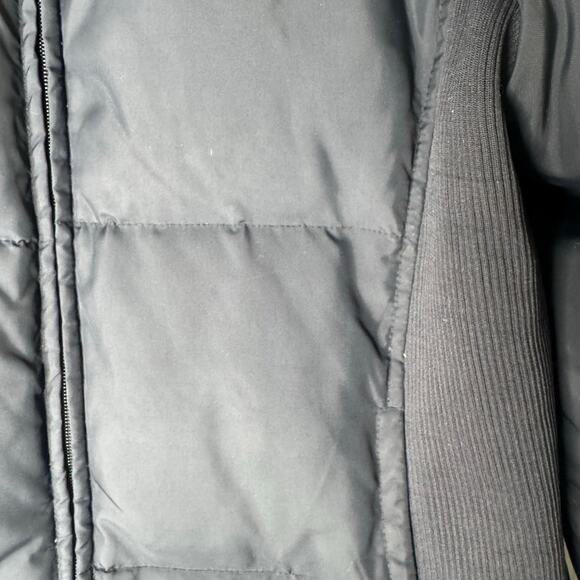 Y2K GAP Womens XL Black Down Filled Insulated Quilted Puffer Ribbed Collar - Picture 2 of 8